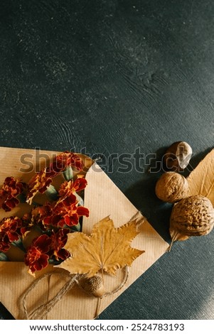 Image, Stock Photo Arrangement of twine and asparagus on board