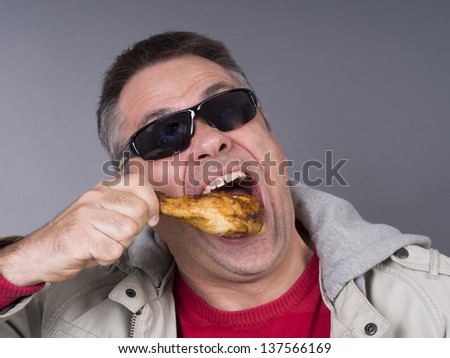 Hungry meat-eating man, no diet