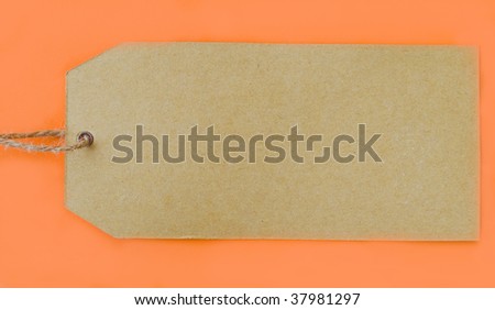 price tag or address label with string