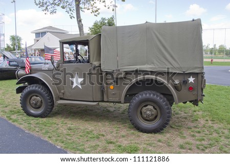 COMBINED LOCKS, WI - AUGUST 18: Vintage US Army Truck at the 2nd Annual Horizon of Hope Generations Car and Truck Show on August 18, 2012 in Combined Locks, Wisconsin.