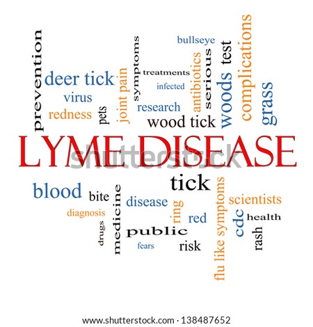 Lyme Disease Word Cloud Concept with great terms such as deer tick, blood, bullseye, bite and more.