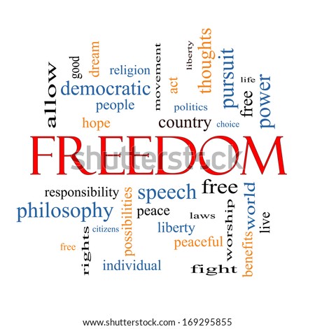 Freedom Word Cloud Concept with great terms such as free, life, hope, peaceful and more.
