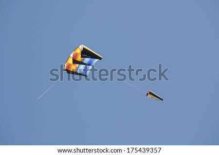 OSHKOSH, WI - JUNE 20:  A power kite fly high in the sky at the Kite Festival June 20, 2009 in Oshkosh, Wisconsin.