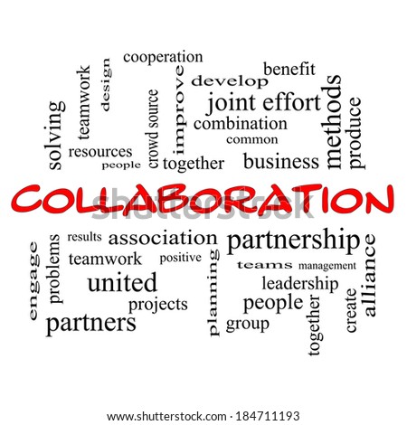 Collaboration Word Cloud Concept In Red Caps With Great Terms Such As ...