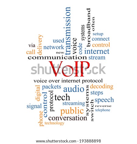 VOIP Word Cloud Concept with great terms such as voice, internet, protocol and more.
