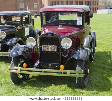MENASHA, WI - MAY 16:  Front of 1930 Ford Pickup Truck at 7th Annual Car Show May 16, 2014 in Menasha, Wisconsin.