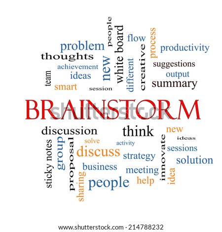 Brainstorm Word Cloud Concept with great terms such as ideas, flow, new and more.
