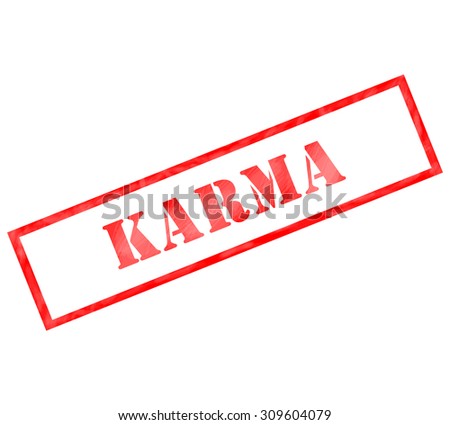Red Karma weathered rectangle shaped stamp making a great concept
