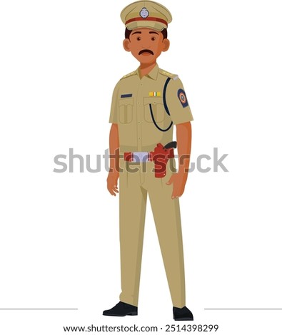 indian police officer, Indian policeman, Indian police officer in uniform