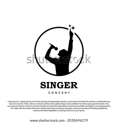 Singer  Logo. Silhouette singer Logo Design Vector Illustration