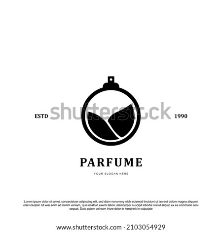 Creative parfume logo design vector. with leaves premium logo