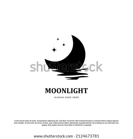 Half moon with water logo and star