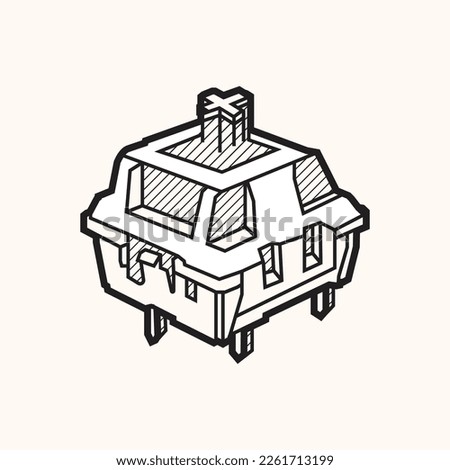 Mechanical Keyboard Switch Icon Design Illustration.