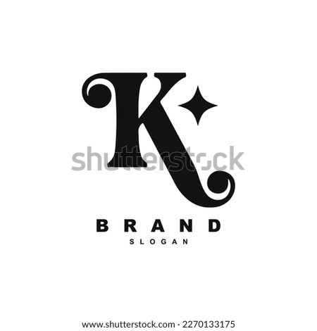 Premium letter K with star logo design vector for your brand or business