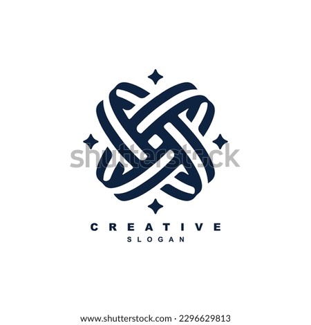 Premium geometric abstract looping letter X logo. Abstract looping with star logo vector