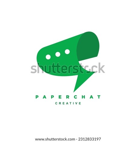 Creative paper chat logo design. Newspaper logo for your brand or business