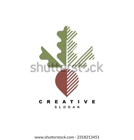Organic healthy red beet logo design for your brand or business