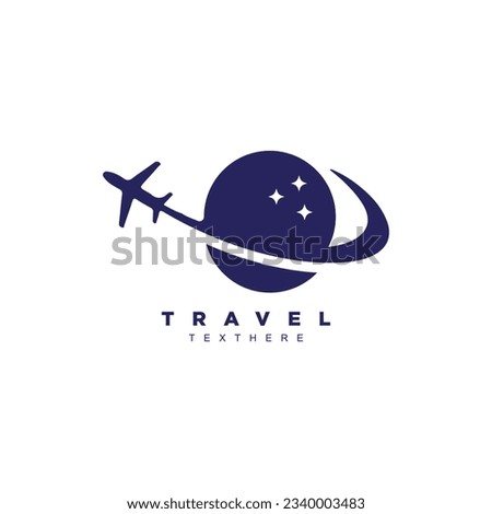 Airplane world travel logo design. Travel around the world logo for your brand or business