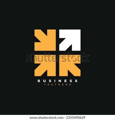 Unusual four arrow in a different direction logo design for your brand or business