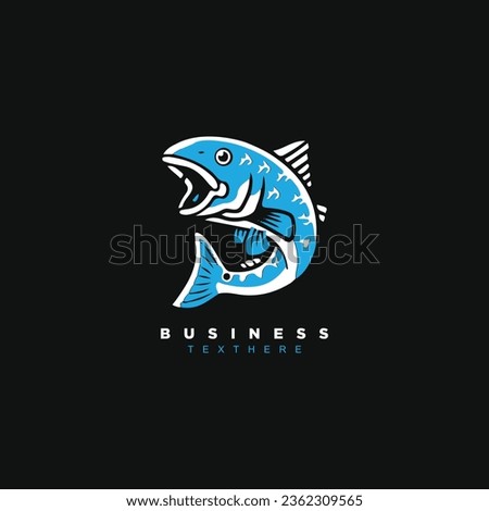 Wildlife bluefish logo design. Fish logo for fishing or seafood product and restaurant vector