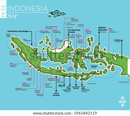 Map of Indonesia, complete with description