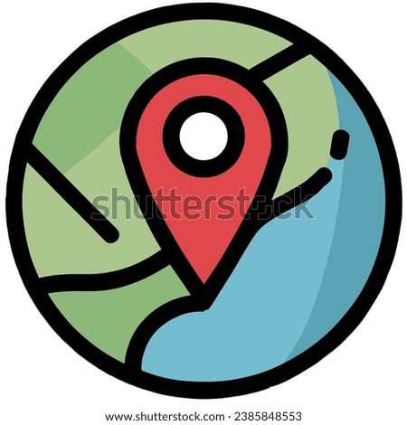 Location map icon, gps pointer mark, vector illustration