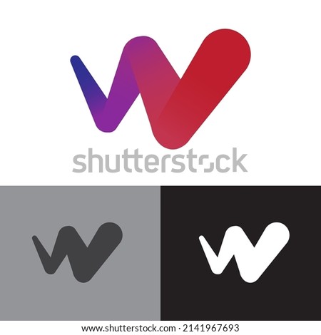 W logo gradation modern, luxurious and simple, suitable for a variety of brand logos
