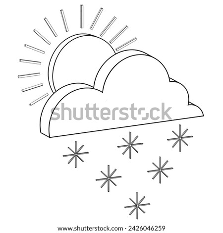 Isometric variable weather icon with snow on a white background for meteorological websites, posters, flyers. Vector illustration