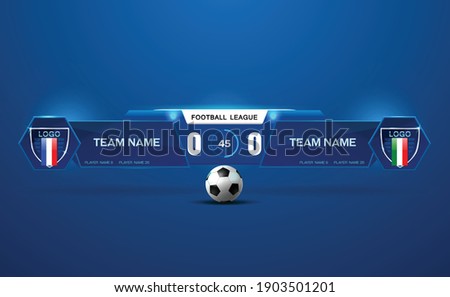 soccer football stadium spotlight and scoreboard background with glitter light vector Imagine de stoc © 