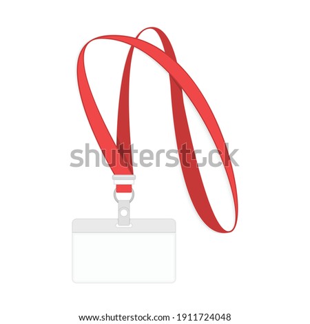 Id Name Badge Empty mock up. Vector Illustration of Identity Card Template. Identification white blank plastic.