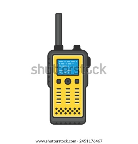 Walkie talkie icon in flat style. Portable transmitter  Radio Device. 