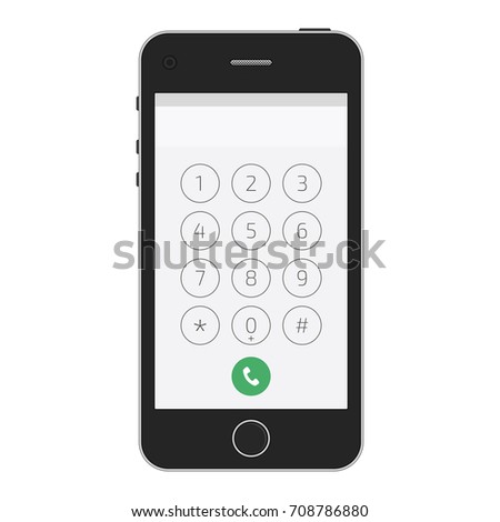 Keypad for on smartphone screen. Application Interface on mobile phone. Vector illustration of a keypad for a touchscreen device. EPS 10.