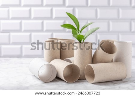 Similar – Image, Stock Photo Recycled pot full of succulent plants