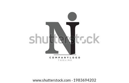Alphabet letters Initials Monogram logo NI, NI INITIAL, NI letter Stok fotoğraf © 