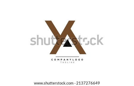 Alphabet letters Initials Monogram logo YA, YA INITIAL, YA letter Stok fotoğraf © 