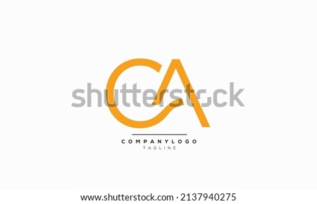 Alphabet letters Initials Monogram logo CA, CA INITIAL, CA letter