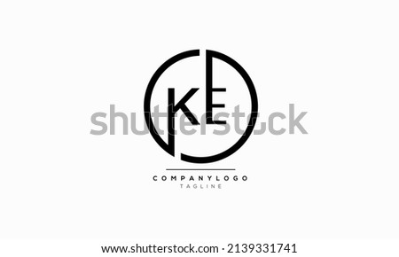 Alphabet letters Initials Monogram logo KE, KE INITIAL, KE letter Stok fotoğraf © 