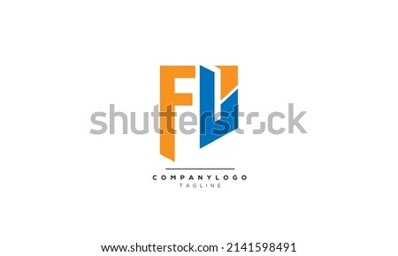 Alphabet letters Initials Monogram logo FU, FU INITIAL, FU letter Stock foto © 