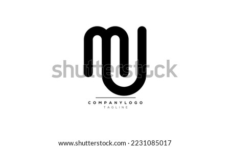 Alphabet letters Initials Monogram logo MU, MU INITIAL, MU letter