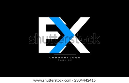 Alphabet letters Initials Monogram logo EX, EX INITIAL, EX letter