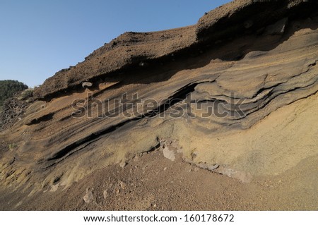 Ancient Volcanic Rocks near Volcano Teide in Tenerife, Spain