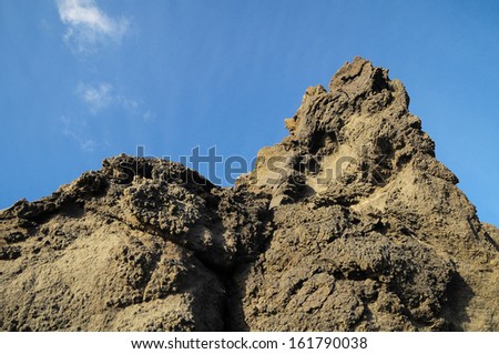 Dry Hardened Lava Rocks Landscape of a Dormant Volcano