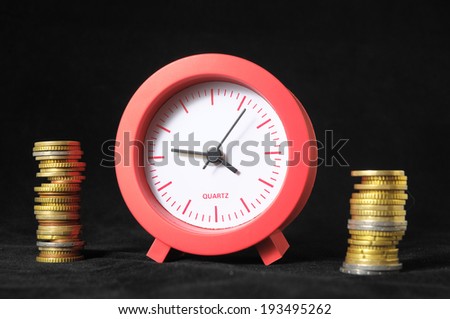 Time is Money Concept a Clock and Currency