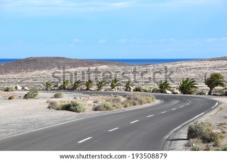 Lonely Road in the Desert Tenerife Canary Islands