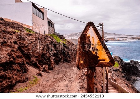 Similar – Image, Stock Photo Rocky hillside near ocean under cloudy sky