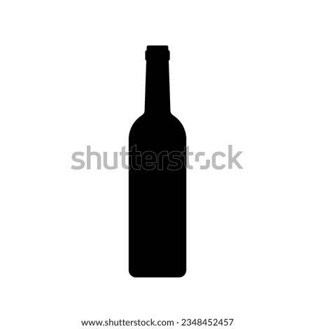 Wine bottle black icon. Vector element on white background.