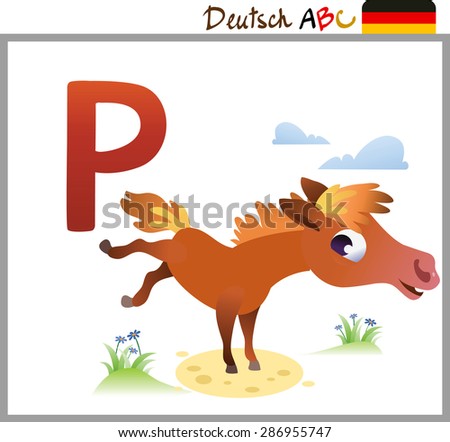 German or Deutsch Zoo Animals Alphabet for the kids: P