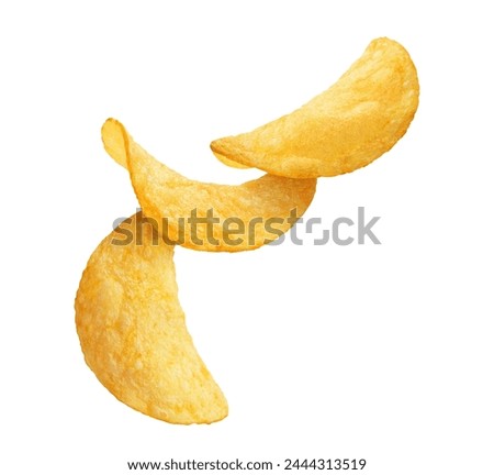 Similar – Image, Stock Photo round potato chips on a blue background, top view