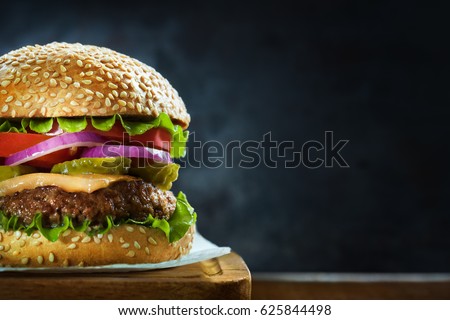 Similar – Image, Stock Photo homemade hamburgers on rustic wood