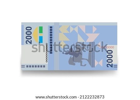 Kyrgyz som Vector Illustration. Kyrgyzstan money set bundle banknotes. Paper money 2000 c. Flat style. Vector illustration.